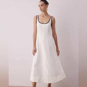 Zara | Linen Plain Midi Woven Dress
